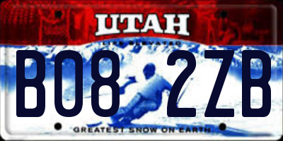 UT license plate B082ZB