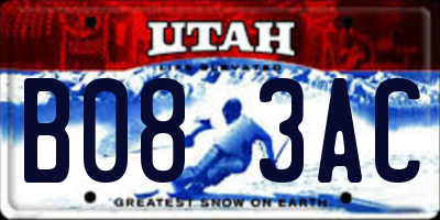 UT license plate B083AC