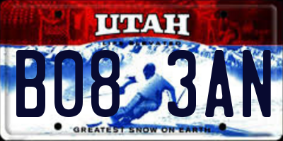 UT license plate B083AN
