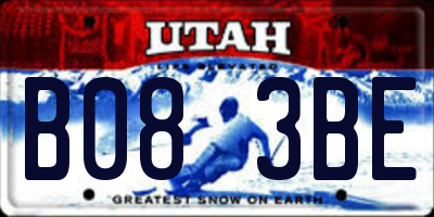 UT license plate B083BE