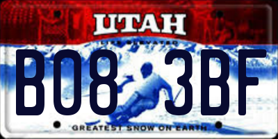 UT license plate B083BF
