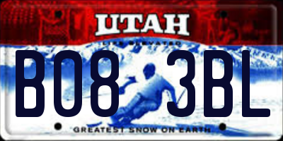 UT license plate B083BL