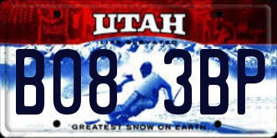 UT license plate B083BP