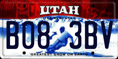 UT license plate B083BV