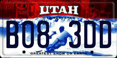 UT license plate B083DD