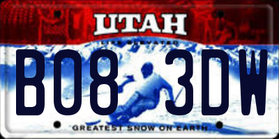UT license plate B083DW