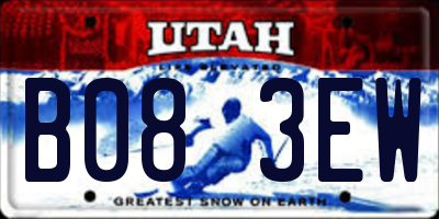 UT license plate B083EW