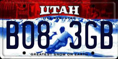 UT license plate B083GB