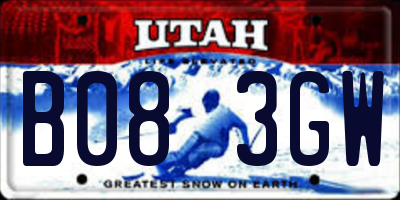 UT license plate B083GW