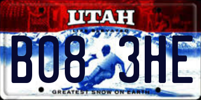 UT license plate B083HE