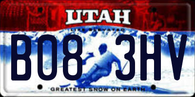 UT license plate B083HV
