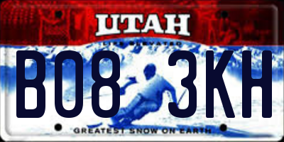 UT license plate B083KH