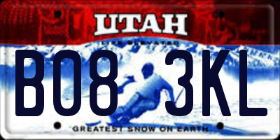 UT license plate B083KL