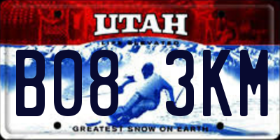 UT license plate B083KM