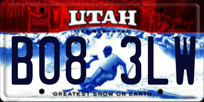 UT license plate B083LW