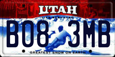 UT license plate B083MB