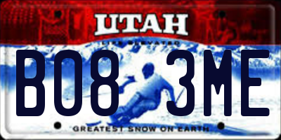 UT license plate B083ME