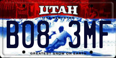 UT license plate B083MF