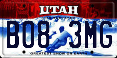 UT license plate B083MG