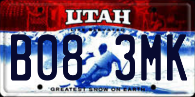 UT license plate B083MK