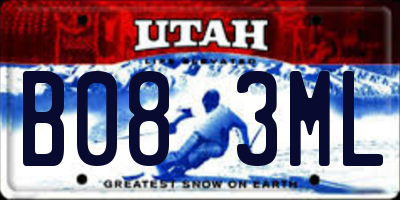 UT license plate B083ML