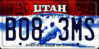 UT license plate B083MS