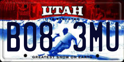 UT license plate B083MU