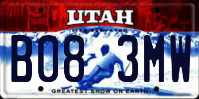 UT license plate B083MW