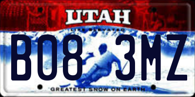 UT license plate B083MZ