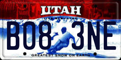UT license plate B083NE