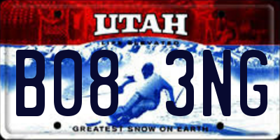 UT license plate B083NG