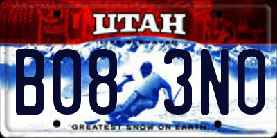 UT license plate B083NO