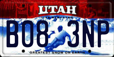 UT license plate B083NP