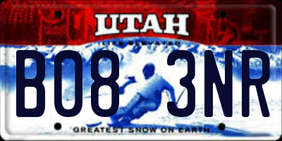 UT license plate B083NR