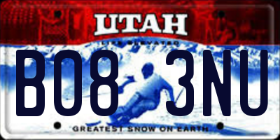 UT license plate B083NU