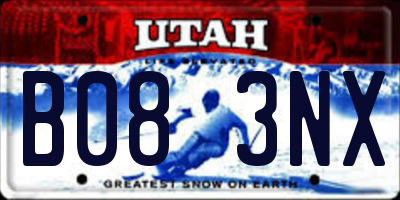 UT license plate B083NX