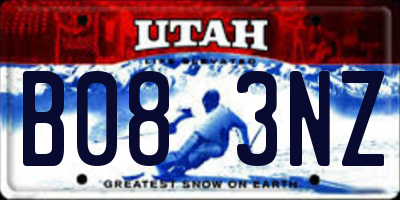 UT license plate B083NZ