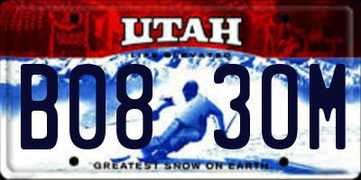 UT license plate B083OM