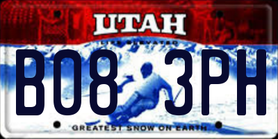 UT license plate B083PH