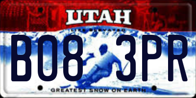 UT license plate B083PR