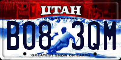 UT license plate B083QM