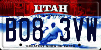 UT license plate B083VW