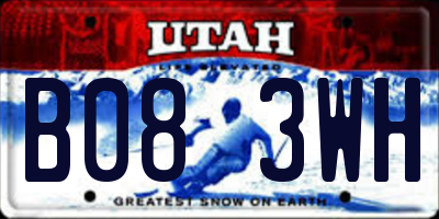UT license plate B083WH