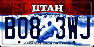 UT license plate B083WJ