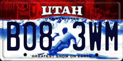 UT license plate B083WM