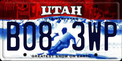 UT license plate B083WP