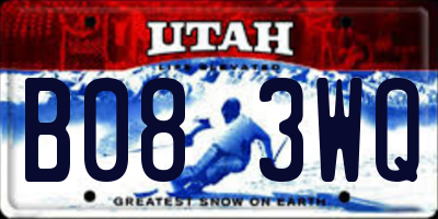 UT license plate B083WQ