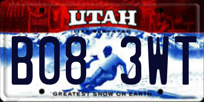 UT license plate B083WT