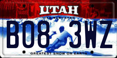 UT license plate B083WZ