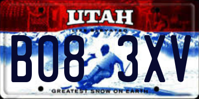 UT license plate B083XV